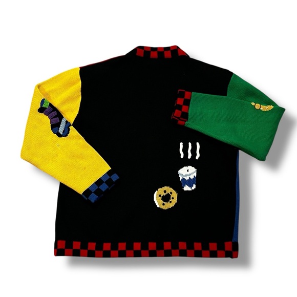 Vintage Berek Cardigan New York NYC Theme Medium Kitsch Novelty - small flaws - Picture 9 of 14